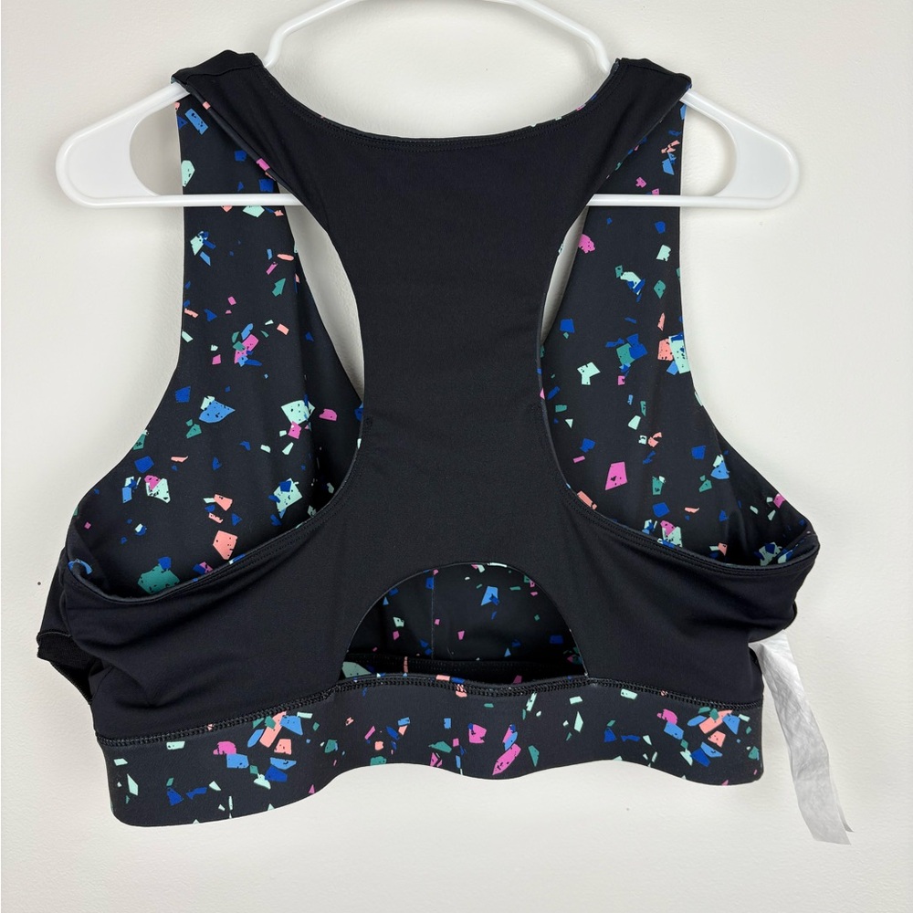 Fabletics Black Active Bra With Multicolor Triang… - image 6
